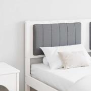 vidaXL Klädd sänggavel med huvudgavel Vit 135 cm Massiv furu