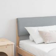 vidaXL Klädd sänggavel Ljusgrå 200 cm Massiv furu