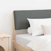 vidaXL Klädd sänggavel Mörkgrå 100 cm Massiv furu