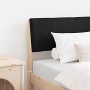 vidaXL Klädd sänggavel Svart 75 cm Massiv furu