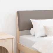 vidaXL Klädd sänggavel Taupe 75 cm Massiv furu