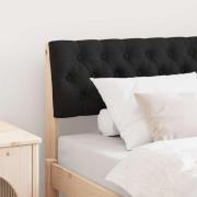 vidaXL Klädd sänggavel Svart 90 cm Massiv furu