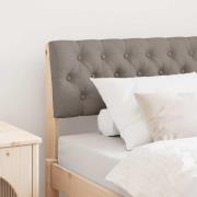 vidaXL Klädd sänggavel Taupe 90 cm Massiv furu