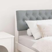 vidaXL Klädd sänggavel Ljusgrå 75 cm Massiv furu