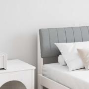 vidaXL Klädd sänggavel Ljusgrå 180 cm Massiv furu