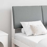 vidaXL Klädd sänggavel Ljusgrå 150 cm Massiv furu