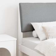 vidaXL Klädd sänggavel Ljusgrå 75 cm Massiv furu