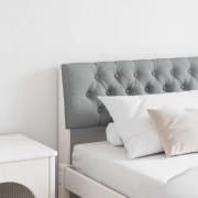 vidaXL Klädd sänggavel Ljusgrå 200 cm Massiv furu