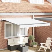 vidaXL Utfällbar markis Vit 350 x 250 cm tyg