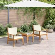 vidaXL Trädgårdsoffset 3 pcs Brun 45 x 45 x 38cm Massivt akaciaträ