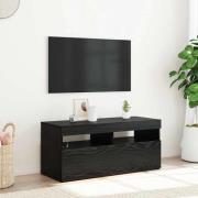vidaXL TV-skåp med LED -remsljus Svart 90 x 35 x 40 cm Konstruerat trä