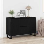 vidaXL Sideboard med låda Svart Ek 101,5 x 35 x 70 cm Konstruerat trä