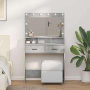 vidaXL Sminkbord med låda Betonggrå 79 x 41 x 135 cm Konstruerat trä