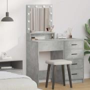 vidaXL Sminkbord med hylla Betonggrå 50 x 41 x 135 cm Konstruerat trä