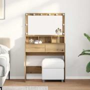 vidaXL Smyckebord Artisan Ek 80 x 41 x 134,5 cm Konstruerat trä