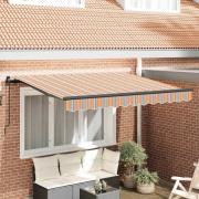 vidaXL Utfällbar markis Flerfärgad rand 250 x 200 cm