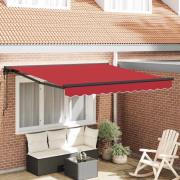 vidaXL Utfällbar markis Röd 300x250 cm tyg