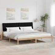 vidaXL Sängram med Klädd Huvudgavel Brun 200 x 200 cm Massiv furu