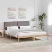 vidaXL Sängram med huvudgavel Brun 180 x 200 cm Massiv furu