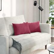 vidaXL Sofakuddar 2 pcs Vinröd 50 x 30 cm Kordread tyg