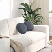 vidaXL Sittkuddar 2 pcs Mörkgrå Ø30 x 13 cm Sammet