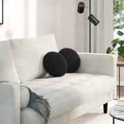 vidaXL Sittkuddar 2 pcs Svart Ø30 x 13 cm Sammet