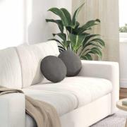 vidaXL Sittkuddar 2 pcs Ljusgrå Ø 30 x 13 cm Kordread tyg