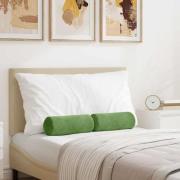 vidaXL Bolsterkuddar 2 pcs Ljusgrön Ø 15 x 40 cm Kordread tyg