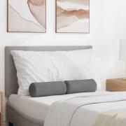 vidaXL Bolsterkuddar 2 pcs Mörkgrå Ø 15 x 40 cm Mikrofiber Tyg