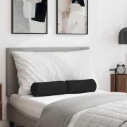 vidaXL Bolsterkuddar 2 pcs Svart Ø 15 x 40 cm Mikrofiber Tyg