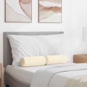 vidaXL Bolsterkuddar 2 pcs Kräm Ø 15 x 40 cm Kordread tyg