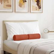 vidaXL Bolsterkuddar 2 pcs Röd orange Ø 15 x 40 cm Kordread tyg