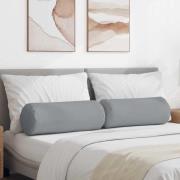 vidaXL Bolsterkuddar 2 pcs Ljusgrå Ø 25 x 70 cm tyg