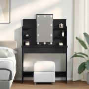 vidaXL Smyckebord med låda Svart ek 96 x 40 x 142 cm Konstruerat trä