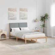 vidaXL Sängram med huvudgavel Brun 120 x 190 cm Massiv furu