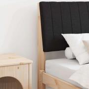 vidaXL Klädd sänggavel Svart 90 cm Massiv furu