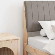 vidaXL Klädd sänggavel Taupe 90 cm Massiv furu