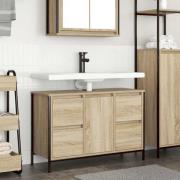 vidaXL Tvättställsskåp med lådor sonoma-ek 90x34,5x60 cm