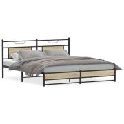 vidaXL Sängram utan madrass sonoma-ek 160x200 cm konstruerad trä