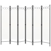vidaXL Rumsavdelare 6 paneler vit 240x180 cm