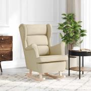 vidaXL Gungstol gräddvit 74x90x102 cm tyg