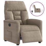 vidaXL Elektrisk reclinerfåtölj taupe mikrofibertyg