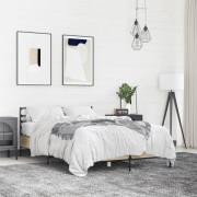 vidaXL Sängram sonoma-ek 140x190 cm konstruerat trä och metall