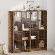 vidaXL Skåp 2 pcs Gammalt trä 68 x 37 x 142 cm Konstruerat trä