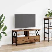 vidaXL TV-skåp Gammalt trä 90 x 33 x 45 cm Konstruerat trä och stål