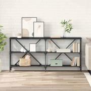 vidaXL Konsolbord med hylla med lagring Svart Ek 160 x 30 x 75 cm