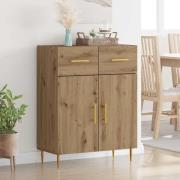 vidaXL Sideboard med låda Artisan Ek 69,5 x 34 x 90 cm Konstruerat trä