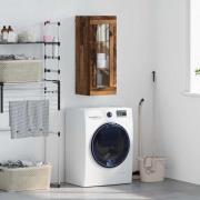 vidaXL Väggskåp Gammalt trä 34,5 x 34 x 90 cm Konstruerat trä och glas