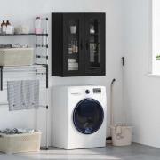 vidaXL Väggskåp Svart Ek 69,5 x 34 x 90 cm Konstruerat trä och glas