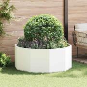 vidaXL Planteringskärl Vit 120 x 120 x 50 cm Stål